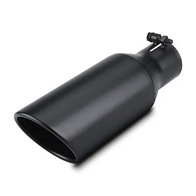 Exhaust Tip 2.5  Inlet 4  Outlet 12  Long Black Bolt On Muffler Tip For Tailpipe • $31