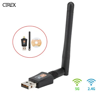 $14.99 • Buy 5dBi Antenna 802.11ac AC600 USB WiFi Wireless Adapter Dongle WPS 5GHz Dual Band