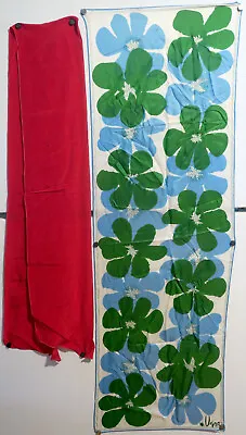 Vintage Silk Carf By Vera Neumann (1960s) W/bonus Red Scarf. Rayon/silk Japan. • $23.99