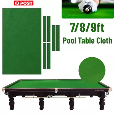 7Pcs Worsted Billiard Snooker Pool Table Cover Cloth W/Felt Strip 7/8/9ft Green  • $41.95