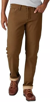 NEW Weatherproof Men's Fleece Lined Pant Brown (Tan) Stretch Canvas 34x30 • $25.99