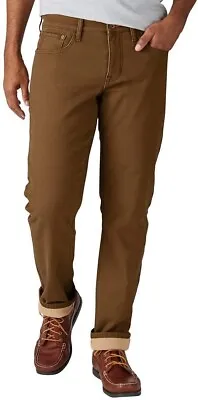 NEW Weatherproof Men's Fleece Lined Pant Brown (Tan) Stretch Canvas 36x30 • $25.99