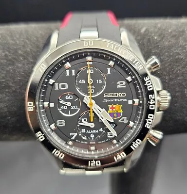 SEIKO Sportura FC Barcelona Quartz FCB Watch Chronograph • $347