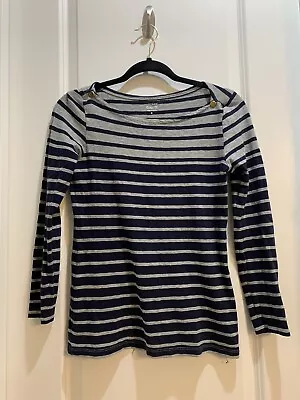 J. Crew Painter Women's Tee Navy/Gray Stripes Long Sleeve Small Pit To Pit 17” • $20