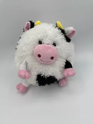 Moshi Cow Beanbag Plush Brentwood 15028 Stuffed Round Chubby Feather Fur Pink • $39.95