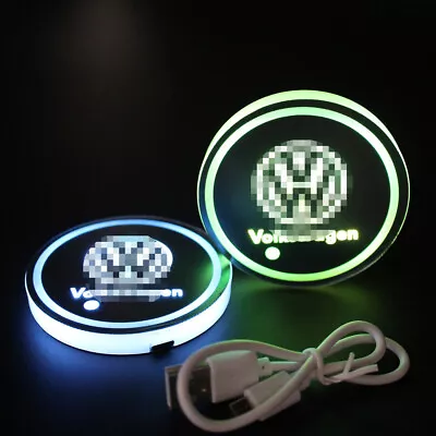 2 Pcs X LED Car Cup Holder Pad Mat For Auto Interior Atmosphere Lights 7Colorful • $14.24