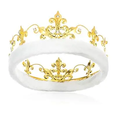 King Crowns Birthday Crown Adult Men Crown Gold Metal Crown Prom King Crown C... • $37.87