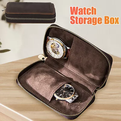 Watch Display Box Leather Travel Case Jewelry Storage Pouch Portable Zipper Bag • $15.98