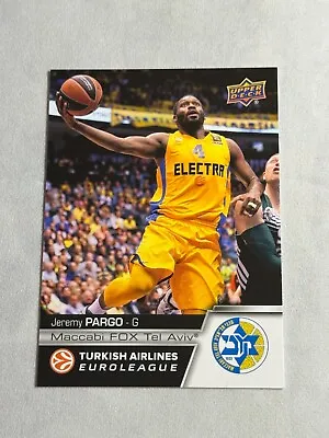 2015-16 UD Euroleague Jeremy Pargo #E-88 Maccabi FOX Tel Aviv • $3