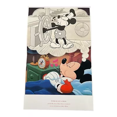 Walt Disney World Resort Mickey Mouse 61st Birthday Invitation Poster 1989 • $28.31