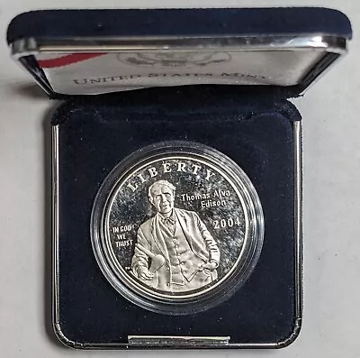 2004 P Thomas Edison Silver Proof Dollar • $18.50
