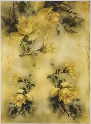 Printed Translucent / Vellum Scrapbook  Paper A/4 -Yellow Rose • £1.39