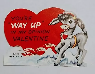Vintage Valentine Donkey On Mountains • $4.95