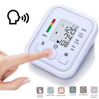 Blood Pressure Monitor Upper Arm Digital Blood Pressure Machine With Voice B8Y1 • $12.99