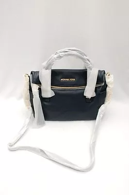 NWT Michael Kors Weston Leather Medium Satchel Shoulder Crossbody Bag Midnight • $178.95