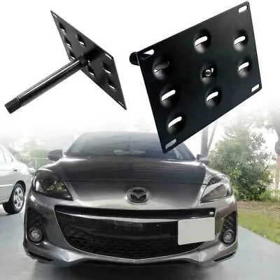 Black Bumper Tow Hook License Plate Mount Bracket Adapter For Mazda 3 6 MX-5 • $24.90