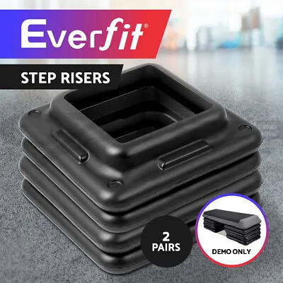 Everfit 4x Aerobic Step Risers Exercise Stepper Workout Gym Fitness Bench • $44.95