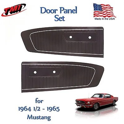 Black Vinyl Door Panels For 1964 1965 Mustang By TMI - Made In The USA  In Stock • $152.65