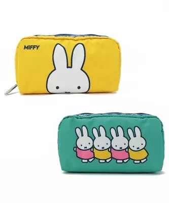 New JAPAN Miffy Rabbit Lesportsac Miffy & Friends Rectanblar Cosmetic Pouch F/S • $87.42