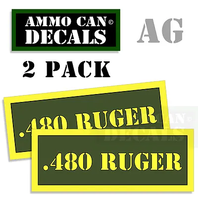 480 RUGER Ammo Can Labels Ammunition Decal Stickers 2 Pack Army Green 3 X1.15  • $2.29