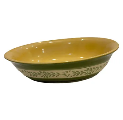 PFALTZGRAFF Bowl Circle Of Kindness 10” Oval Serving Vegetable Yellow Green • $28.78