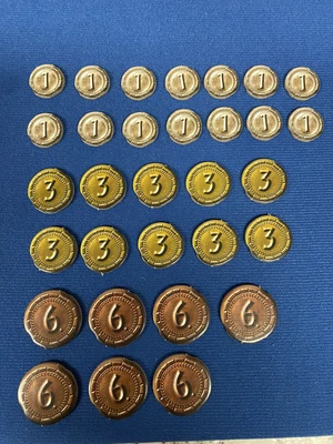 7 Wonders Duel Original Paper Cardboard Coins Full Complete Board Game Set! • £8.52