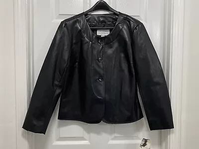 ✅NEW! ✅Jaclyn Smith ✅Faux Black Leather Jacket ✅Womens ✅Sz. Large ✅Kmart • $30.33