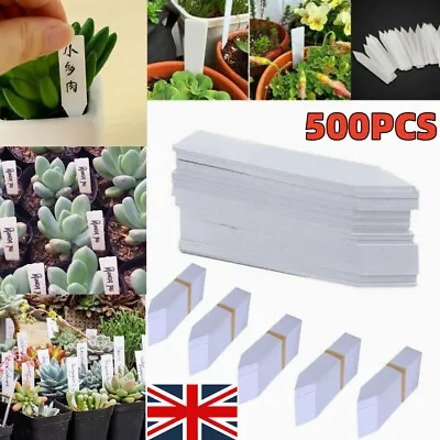 500x Waterproof Plastic Plant Tags Nursery Garden Plant Label Stakes Pot Markers • £3.83
