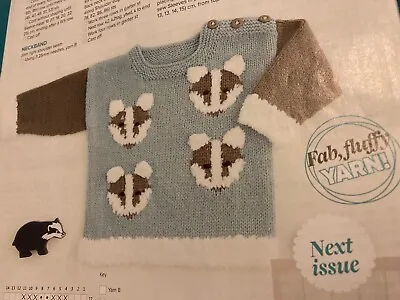 Knitting Pattern Baby Badger Woodland Jumper 0-24 Months DK (13) • £2