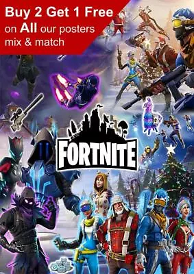 Fortnite Game Poster A5 A4 A3 A2 A1 • £1.49