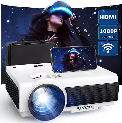 VANKYO 1080P Hd WiFi Smart Projector Wireless Movie Home Theater Cinema HDMI USB • $36.55