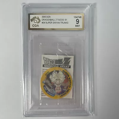 DBZ Dragon Ball Z SEALED Tazo Dizk CGA 9 Series 1 # 34/40 SUPER SAIYAN TRUNKS • $135