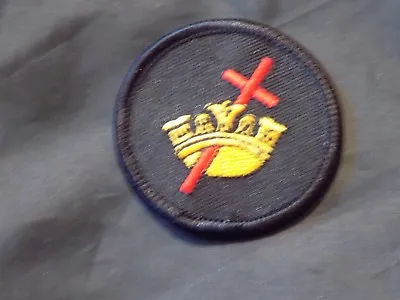 York Rites Crown Cross Knights Templar Patch Round Iron Sew Freemason NEW! • $7.95