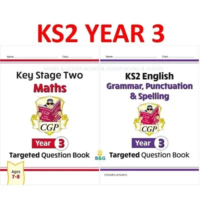 £12.99 • Buy New KS2 Year 3 Targeted Question Books Maths English With Answer Ages 7-8 CGP