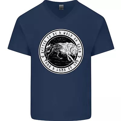 Viking A Wolf Of Odin Than A Lamb Of God Mens V-Neck Cotton T-Shirt • £11.99