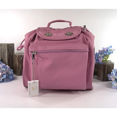 Mandarina Duck Mauve Pink Drawstring Utility Large Backpack Book Bag NWT • $207.47