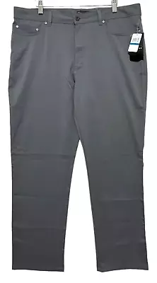 PGA TOUR Golf Pants Motion Flux 360 Flat Front Gray 5 Pockets Men's 36x30 NWT • $24.95