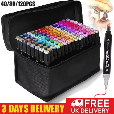 40 /80/120PCS Paint Marker Pens Permanent Art Rock Metal Glass Pebble Waterproof • £10.89