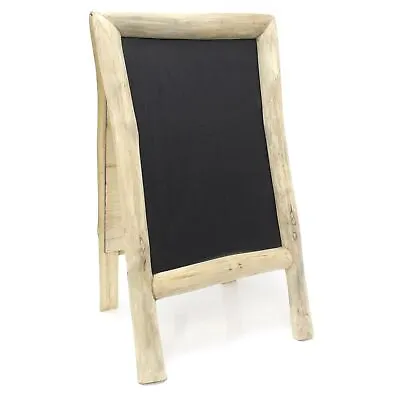 Teak Chalkboard Easel Sandwich Board - Free Standing Pavement Display Sign • £34.99