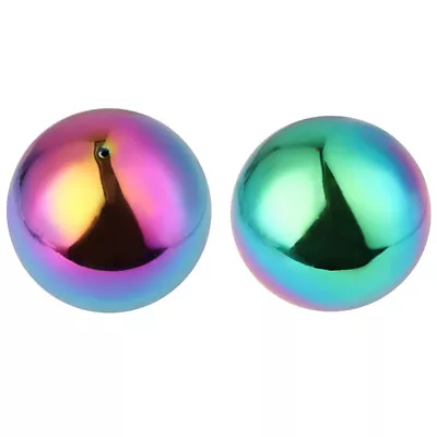  2 Pcs Gazing Balls Garden Spheres Large Outdoor Polished Hollow Stainless Steel • £11.15