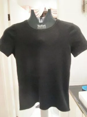 GIORGIO ARMANI Main Line 95% Cashmere Black T Shirt Perfect Basic 42 Immac • $139