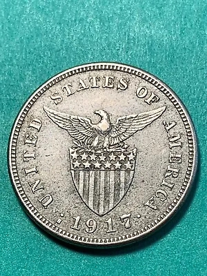 Us Philippines 5 Centavos 1917-s #819 • $29.99
