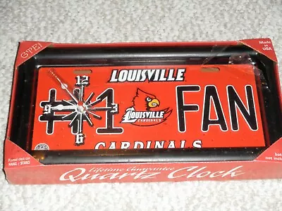Brand New Ncaa Louisville Cardinals Quartz Clock   #1 Fan License Plate Frame • $7.99
