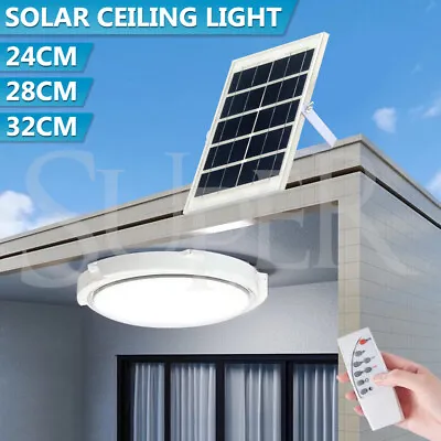 $59.99 • Buy Solar Powered LED Ceiling Light 24/28/32cm Bedroom Garden Garage Shed Tent Lamp