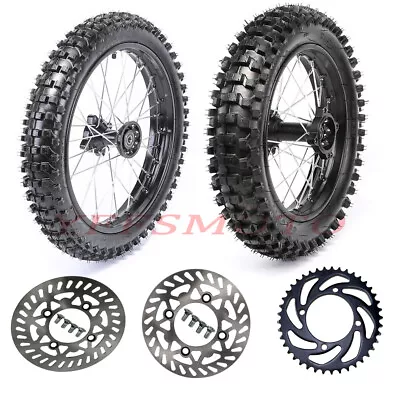 $249.98 • Buy Front Rear Wheel Set 70/100-17 + 90/100-14 + Sprocket + Rotor Pit Bike CR85 YZ85