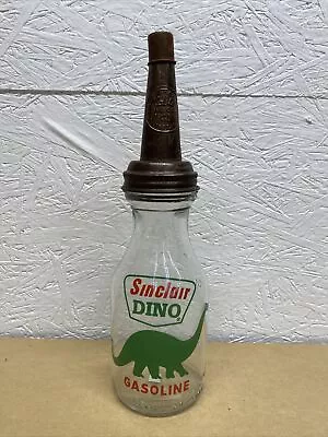 Sinclair Dino Motor Oil Bottle Spout Cap Glass Vintage Style Gas Station • $19.99