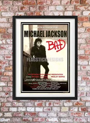 MICHAEL JACKSON BAD Vintage Style A3 Illustrated Art Poster Print • £15.99