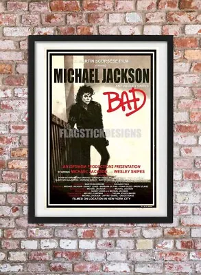 MICHAEL JACKSON BAD Vintage Style A4 Illustrated Art Poster Print • £11.99