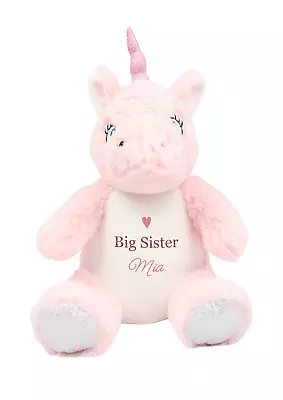 Personalised Big Sister Teddy Bear Gift For Sister - Pink Unicorn • £13.50