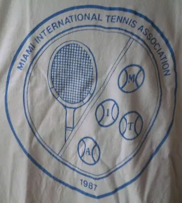 Vintage 1987 MIAMI International TENNIS Assoc EL ZOL 98.3 Tee T Shirt Size L • $39.99